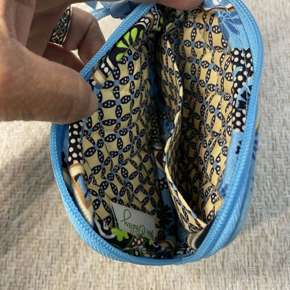 Vera Bradley Bali Blue Floral Quilted Zip Coin Purse - Picture 4 of 7